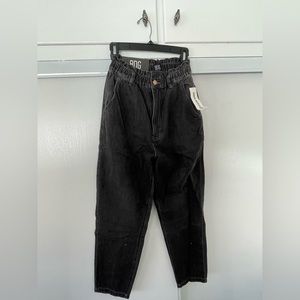 Black Pull-On Mom Jeans from Urban Outfitters